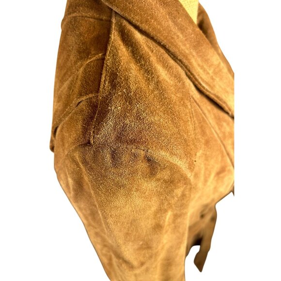 Vintage Brown Suede Womens Blazer Jacket By Bermans Size 14 - Picture 14 of 14